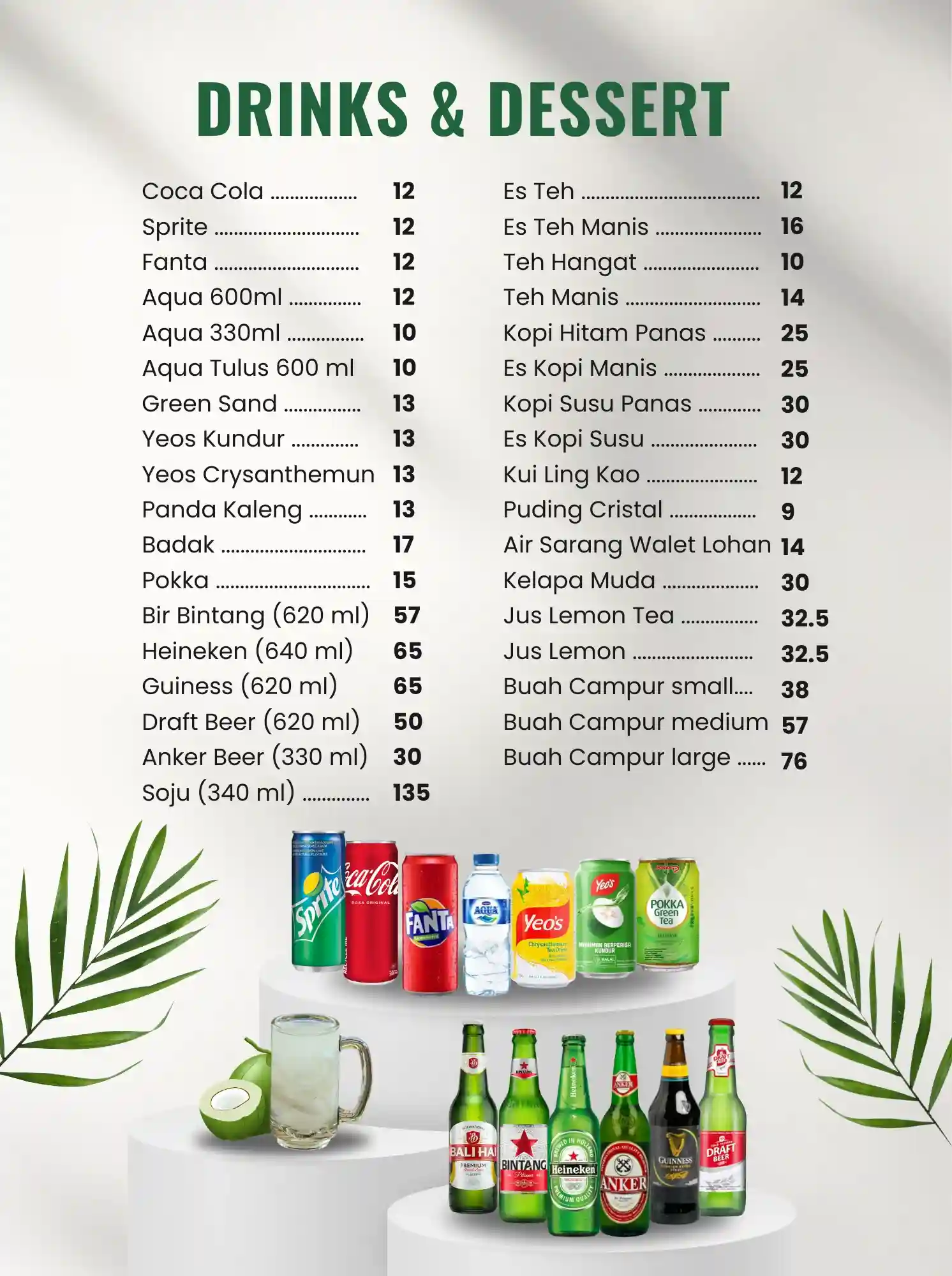 Menu Golden Leaf 65